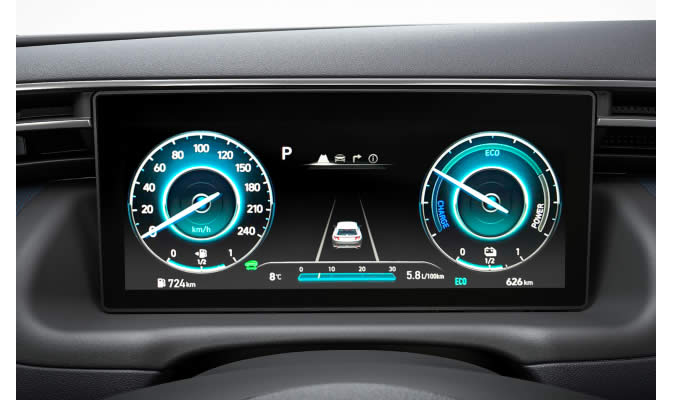 Hyundai TUCSON Plug-in Hybrid 2020 - 10,25″ digitální přístrojový panel