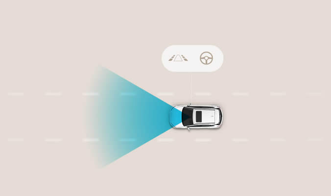 Hyundai KONA Electric - Asistenční systémy - Asistent jízdy v jízdním pruhu