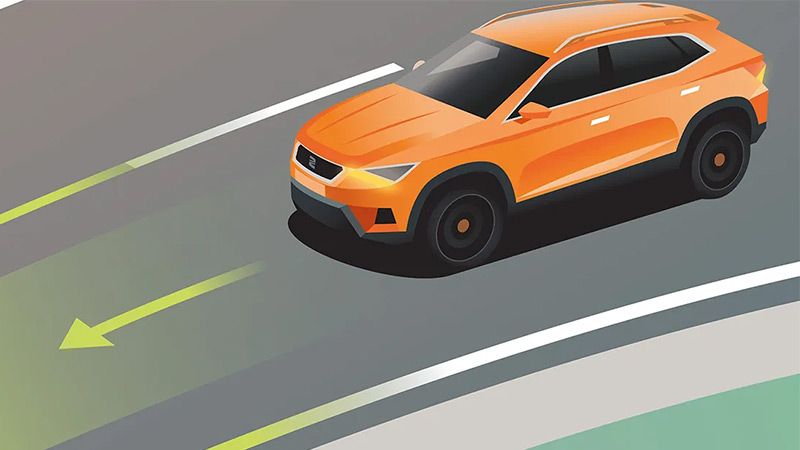 Animace asistenta Travel Assist ve voze SEAT Arona
