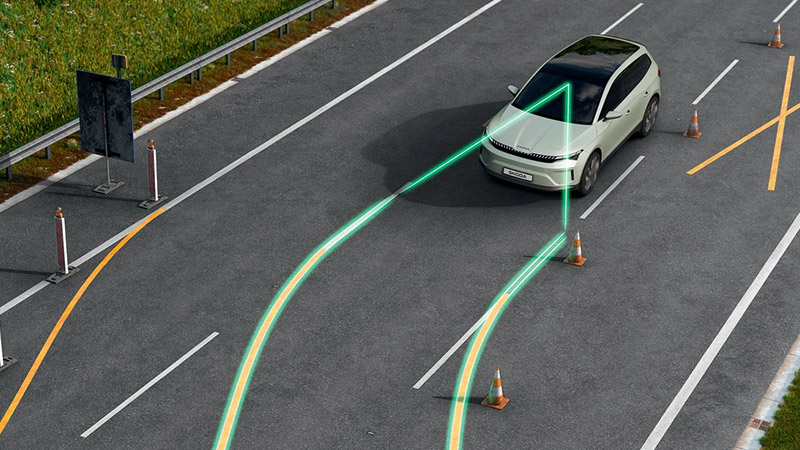 Škoda Elroq RS - Adaptivní vedení v jízdním pruhu