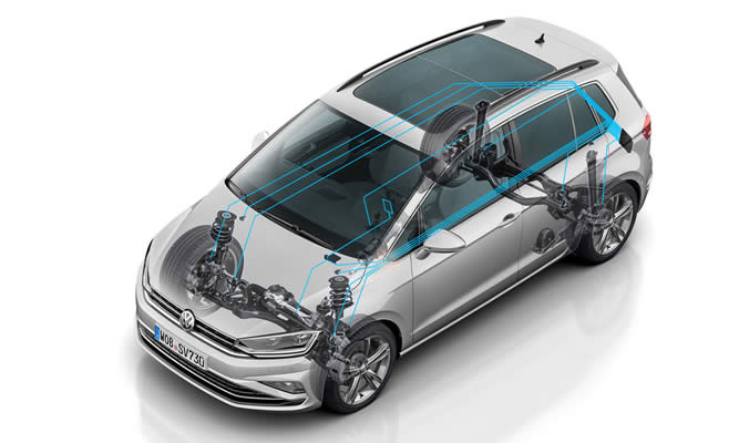 vw golf sportsvan adaptivni regulace podvozku dcc