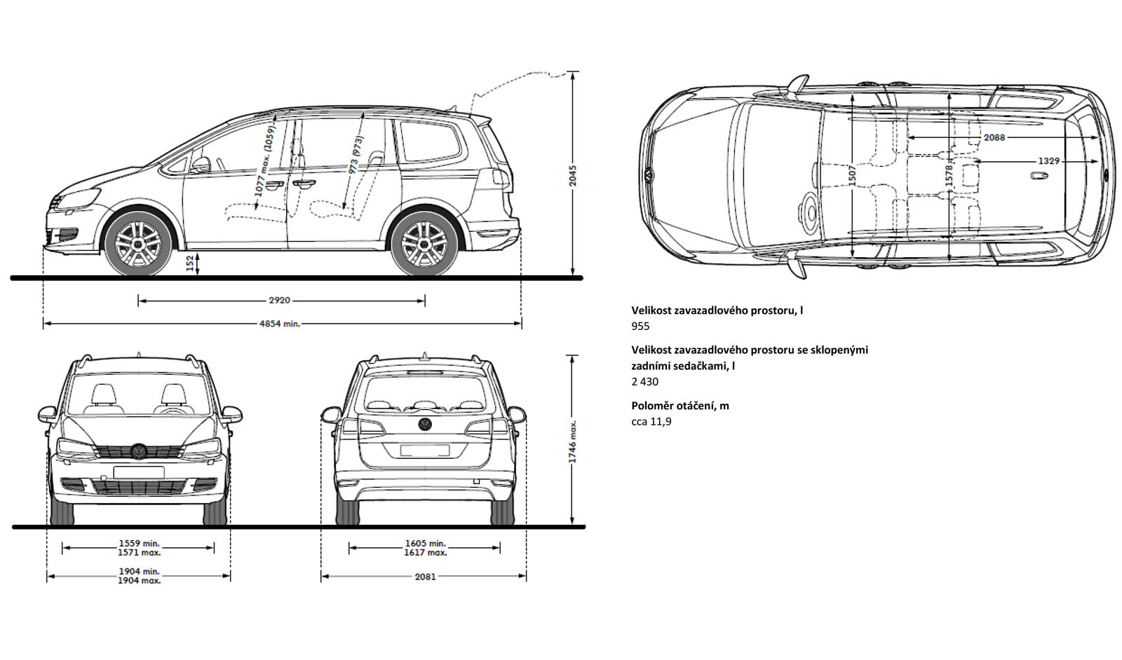 Volkswagen Sharan - Technické údaje