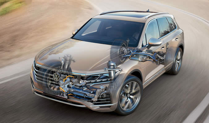 Volkswagen Touareg eHybrid - Elektromechanická stabilizace