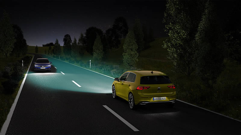 Volkswagen Golf 8 použití světlometů IQ.LIGHT LED Matrix