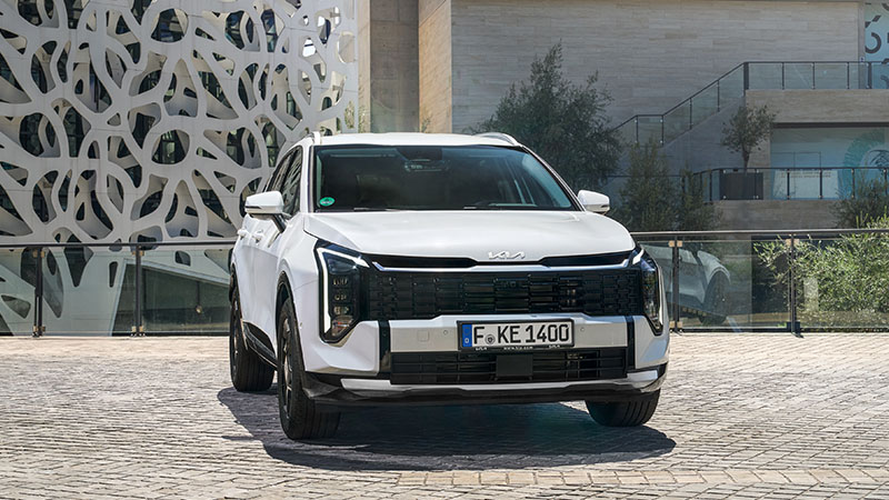Přední pohled na modernizovanou verzi Kia Sportage