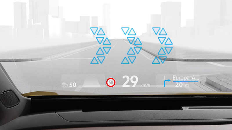 VW - Head-up-Display s rozšířenou realitou