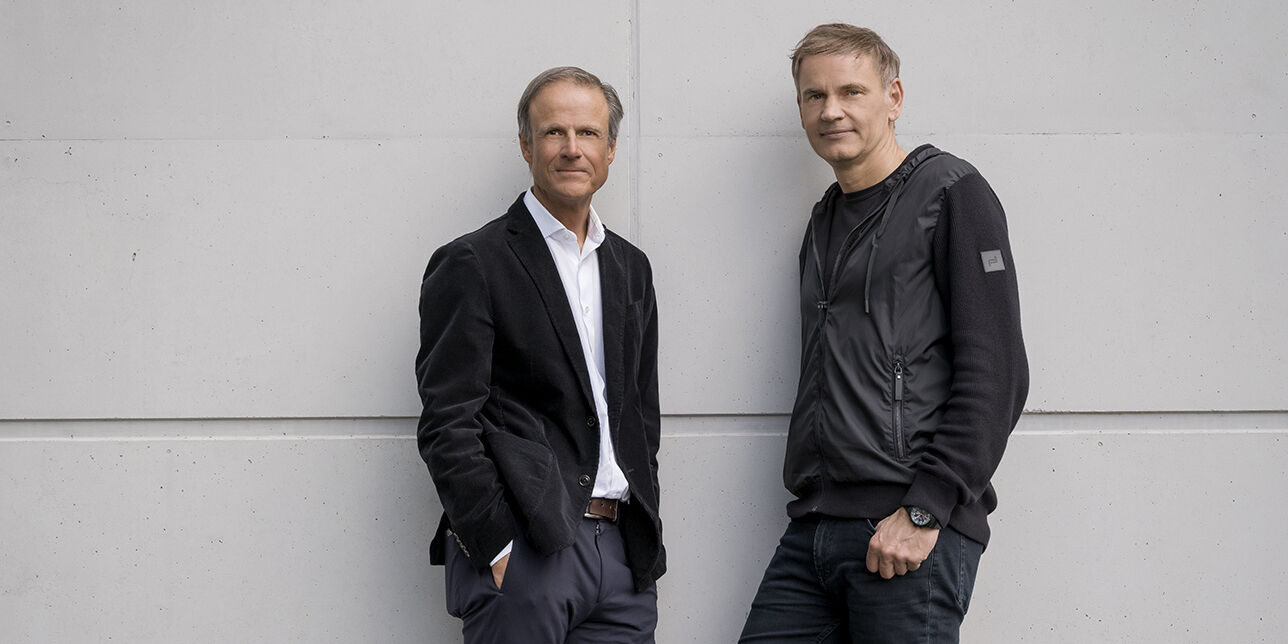Zleva: Michael Mauer, šéfdesignér koncernu, Oliver Blume, předseda představenstva koncernu Volkswagen