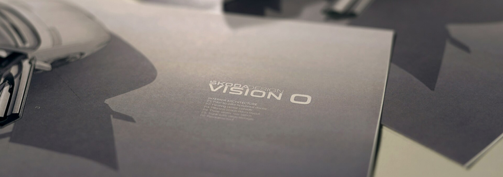 Pohled na sešit se skicami Škoda Vision 0