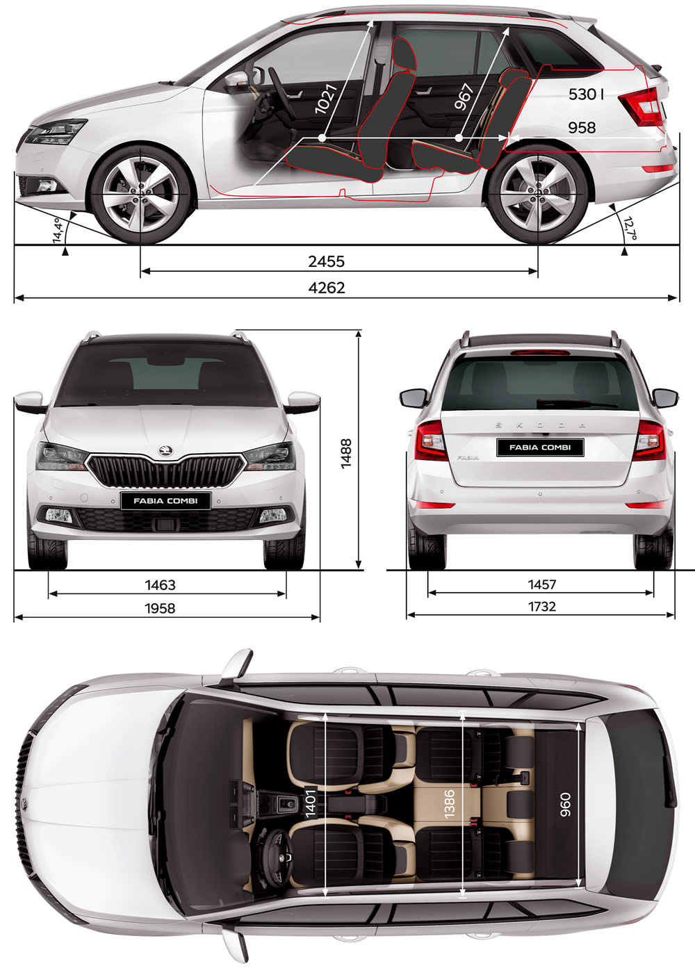 ŠKODA FABIA COMBI TECHNICKÉ ÚDAJE ŠKODA FABIA COMBI TECHNICKÉ ÚDAJE
