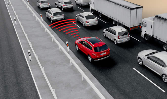 Traffic Jam Assist | Asistenční systémy Škoda Karoq