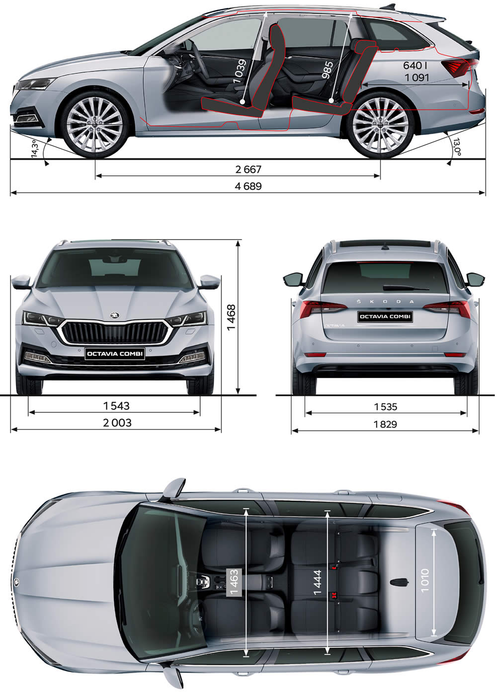 ŠKODA OCTAVIA COMBI ČTVRTÉ GENERACE TECHNICKÉ ÚDAJE ŠKODA OCTAVIA COMBI ČTVRTÉ GENERACE TECHNICKÉ ÚDAJE