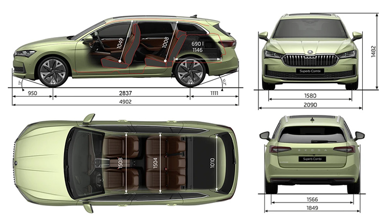 skoda superb combi technicka data