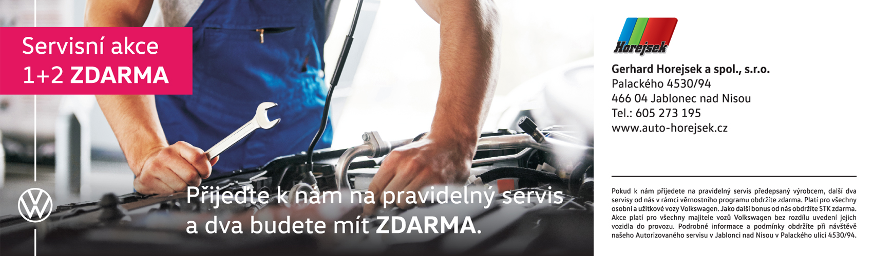Servisní akce Volkswagen 1+2 zdarma